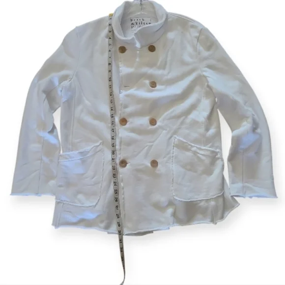 Frank & Eileen Belfast Triple Fleece Sweatshirt Peacoat White Jacket - Picture 16 of 17